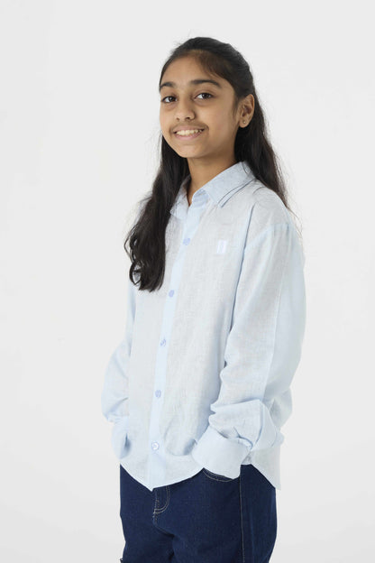 Chapter2Drip Light Blue linen shirt (Jr) â€” view 3