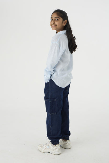 Chapter2Drip Light Blue linen shirt (Jr) â€” view 4