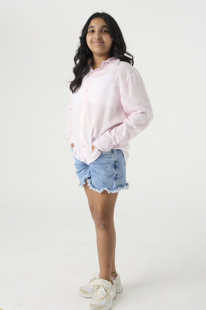 Chapter2Drip Baby Pink linen shirt (Jr) â€” view 3