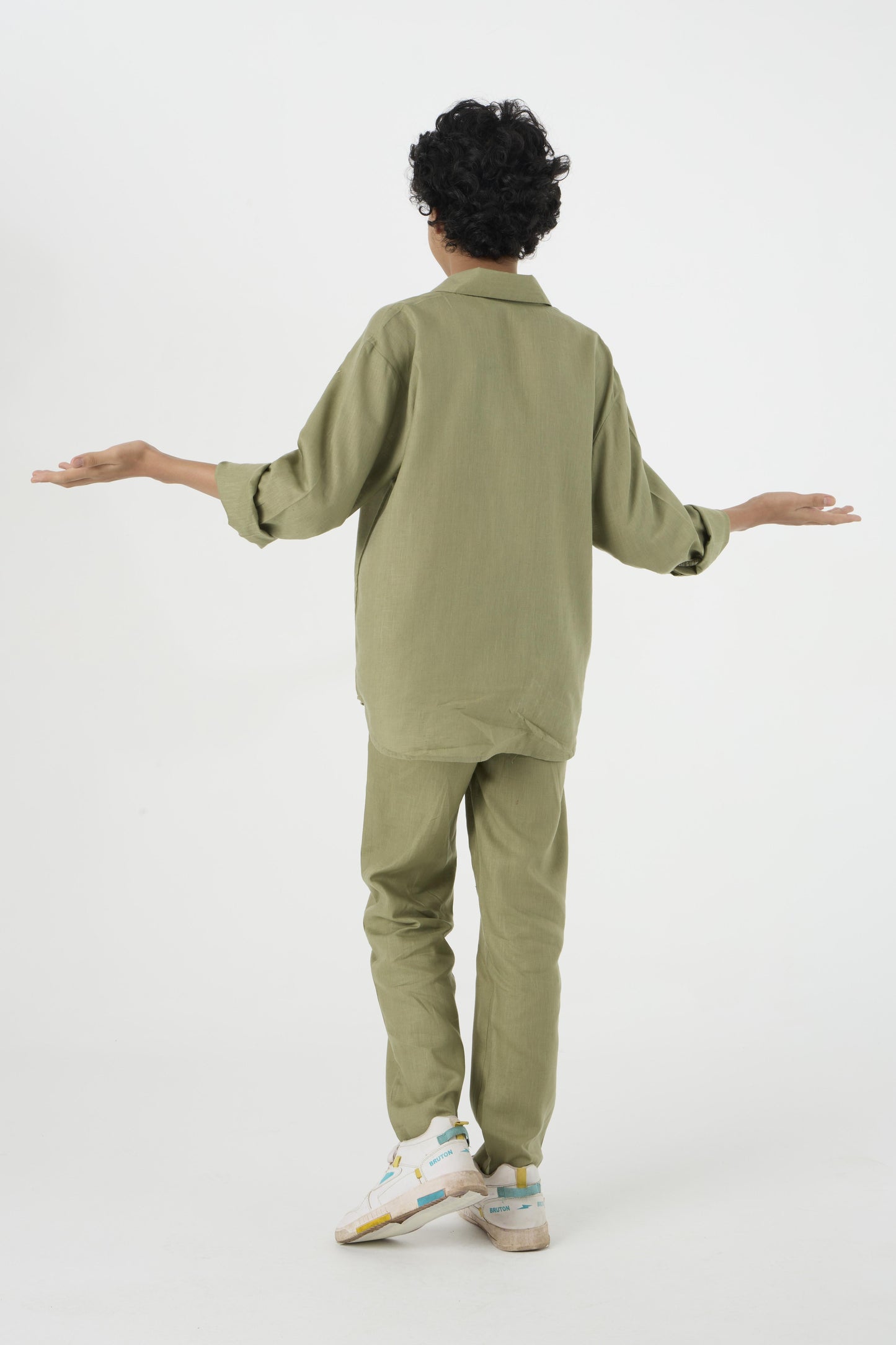 Chapter2Drip Olive linen shirt (Jr) â€” view 4