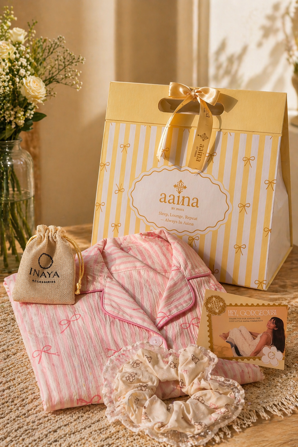 Mother's Day Best Selling Pajama Set + Inaya Jewellery Hamper Gift Box