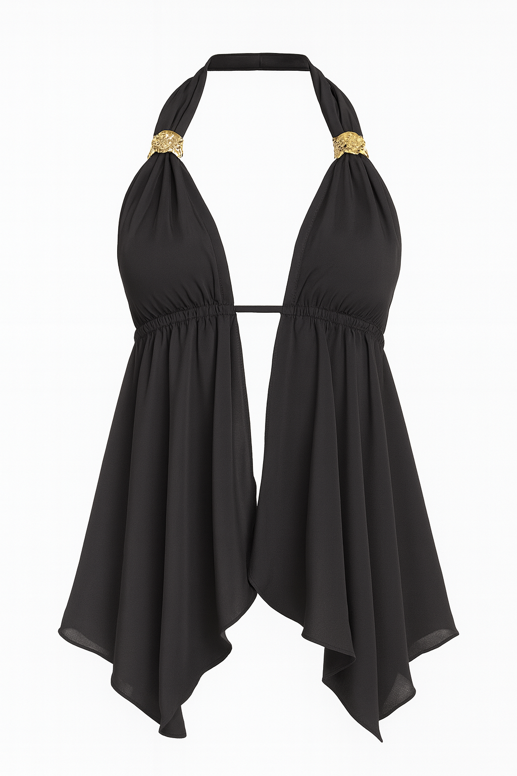 Black Tie Up Flowy Top