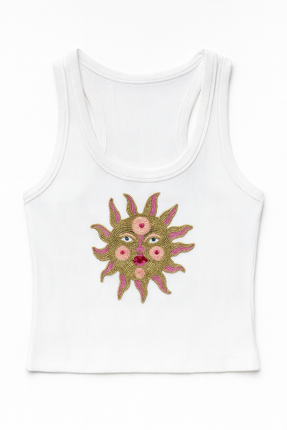 Sun Beaded Tank Top | The Clothing Factory at Broadway