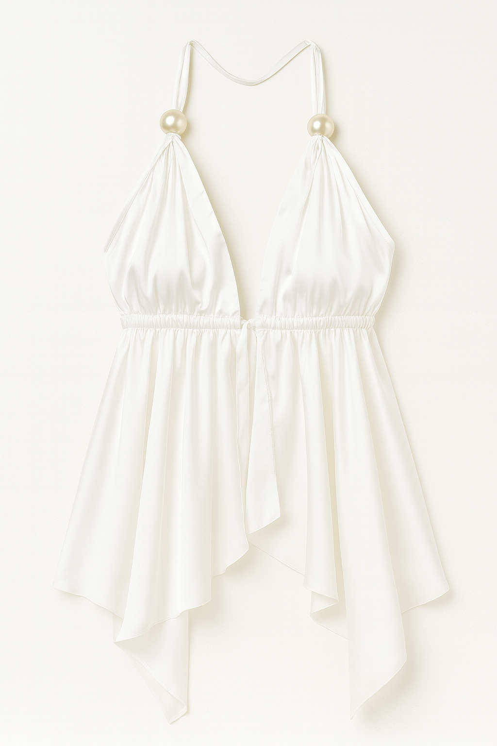 White Tie Up Flowy Top