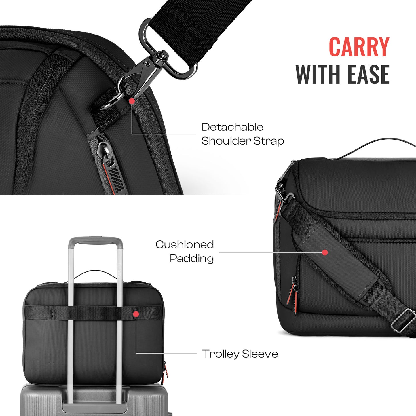 City stride Satchel -Black-Cabin | Urban Jungle at Broadway