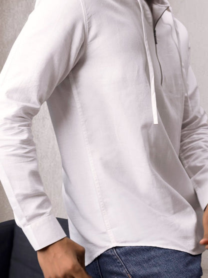 Cocoon Linen Hooded Shirt