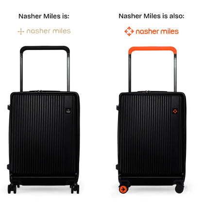 Nasher Miles Silicon Valley Expander Hard-Sided Polycarbonate Wide Telescopic Handle Front Opening Check-In Luggage Black 24 inch |65 Trolley Bag