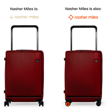 Nasher Miles Silicon Valley Expander Hard-Sided Polycarbonate Wide Telescopic Handle Front Opening Check-In Luggage Maroon 24 inch |65 Trolley Bag