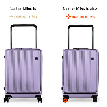 Nasher Miles Silicon Valley Expander Hard-Sided Polycarbonate Wide Telescopic Handle Front Opening Check-In Luggage Purple 24 inch |65 Trolley Bag