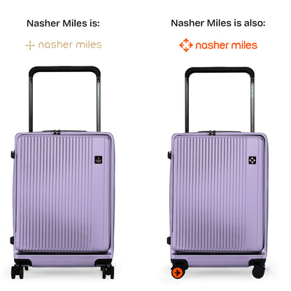 Nasher Miles Silicon Valley Expander Hard-Sided Polycarbonate Wide Telescopic Handle Front Opening Check-In Luggage Purple 24 inch |65 Trolley Bag