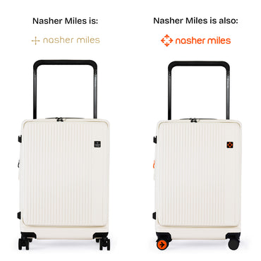 Nasher Miles Silicon Valley Expander Hard-Sided Polycarbonate Wide Telescopic Handle Front Opening Check-In Luggage White 24 inch |65 Trolley Bag