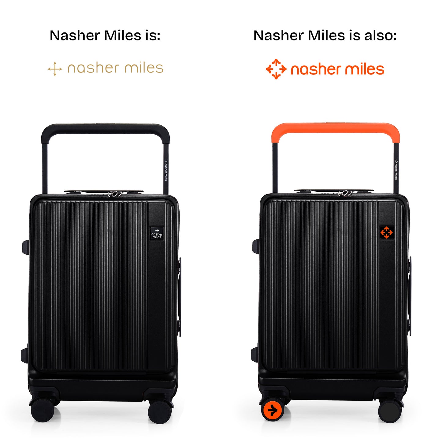Nasher Miles Silicon Valley Hard-Sided Polycarbonate Cabin Wide Telescopic Handle Luggage with Laptop Compartment Black 20 inch |55 Trolley Bag