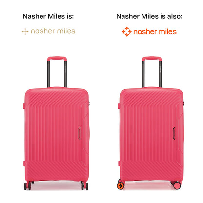 Nasher Miles Coorg Hard-Sided Polypropylene Check-in Luggage Paradish Pink 24 inch |65 Trolley Bag