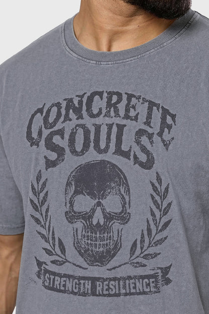 Concrete Soul Washed Oversized T-shirt Light Grey