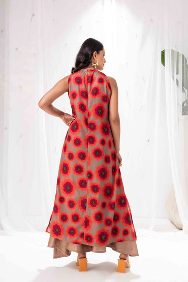 Oatmeal Floral Halter Tunic Set