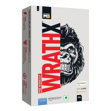 MuscleBlaze Pre Workout WrathX with Creapure®, Nitroblaze & BioPerine (Cola Frost, 85g, Pack of 5)