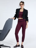 Burgundy Aerial Contrast Leggings | Cava at Broadway