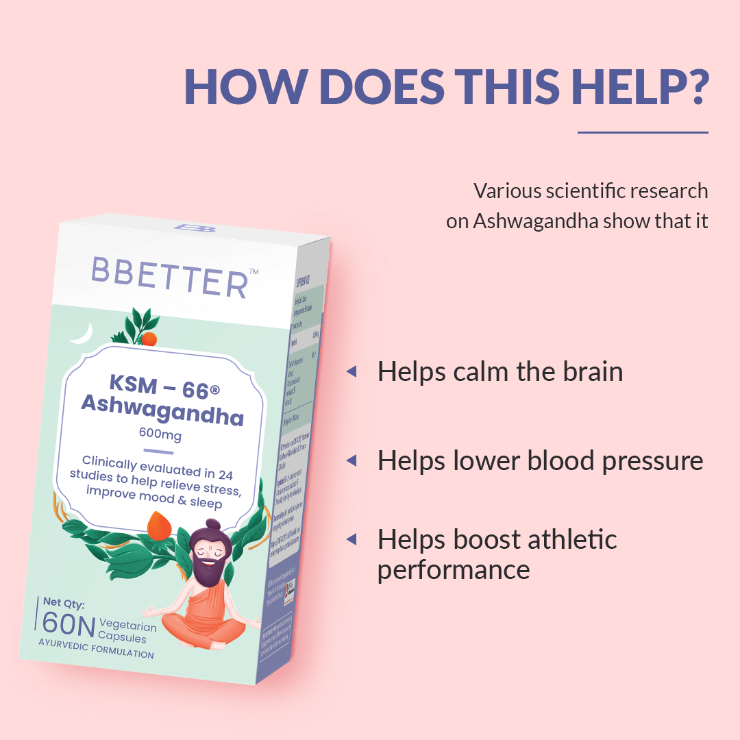BBETTER Ashwagandha - With Clinically Proven KSM-66 for Stress & Sleep Management | Bbetter at Broadway