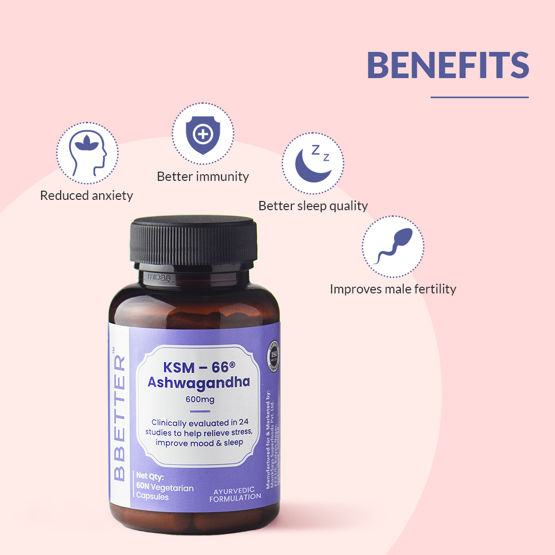 BBETTER Ashwagandha - With Clinically Proven KSM-66 for Stress & Sleep Management | Bbetter at Broadway