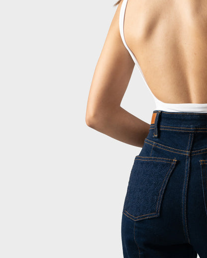 Pattern Embroidered Denim