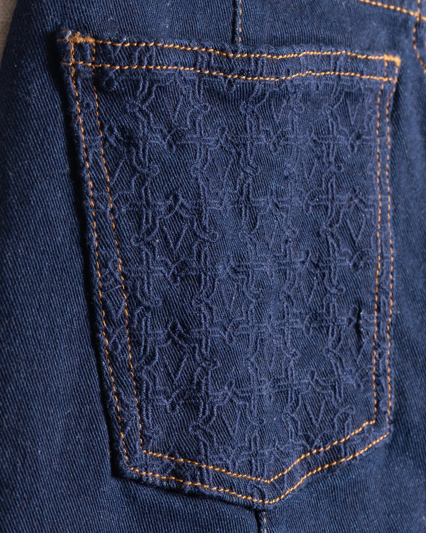 Pattern Embroidered Denim