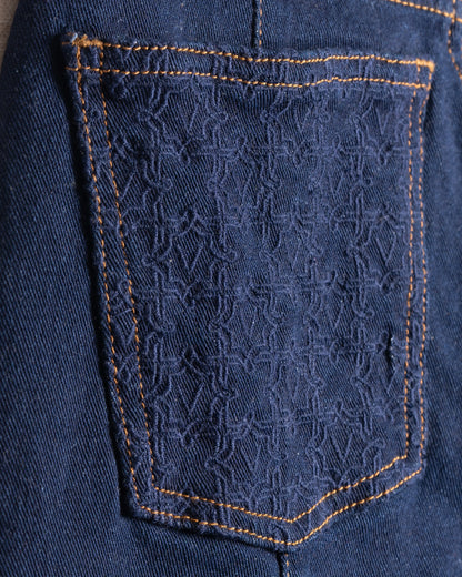 Pattern Embroidered Denim