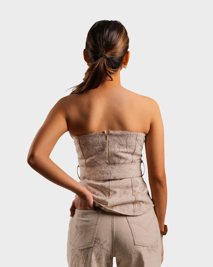 The Sketchbook Denim Corset Top