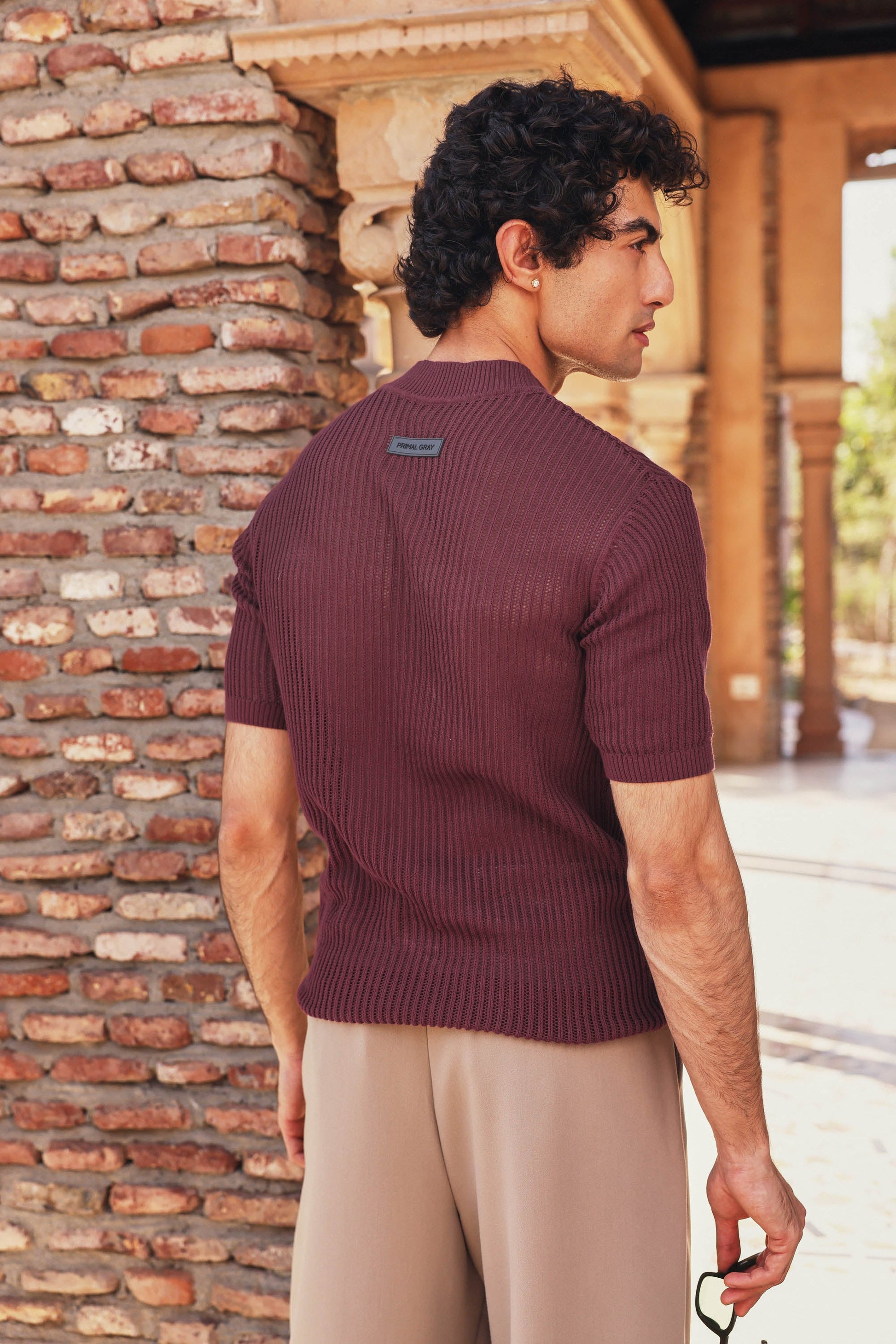 Ultra-Breathable Mesh Knit T-shirt | PrimalGray at Broadway