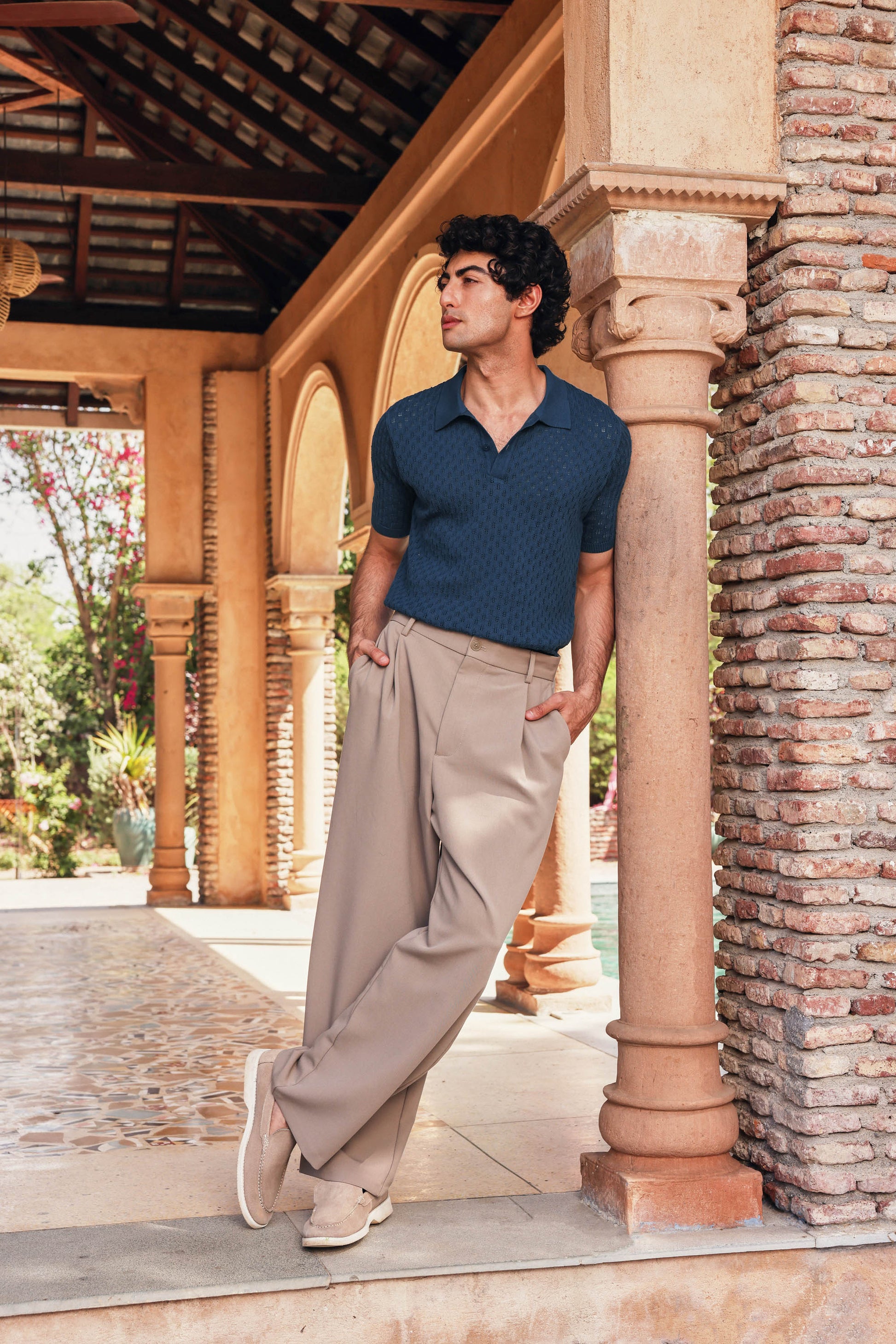 Air Knit Cotton Polo | PrimalGray at Broadway