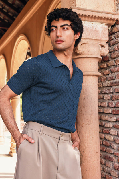 Air Knit Cotton Polo | PrimalGray at Broadway