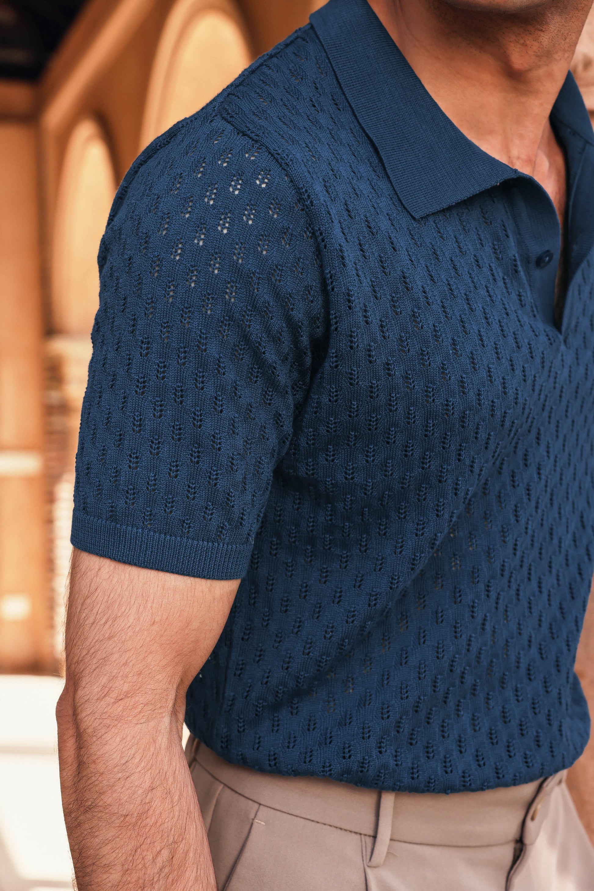 Air Knit Cotton Polo | PrimalGray at Broadway