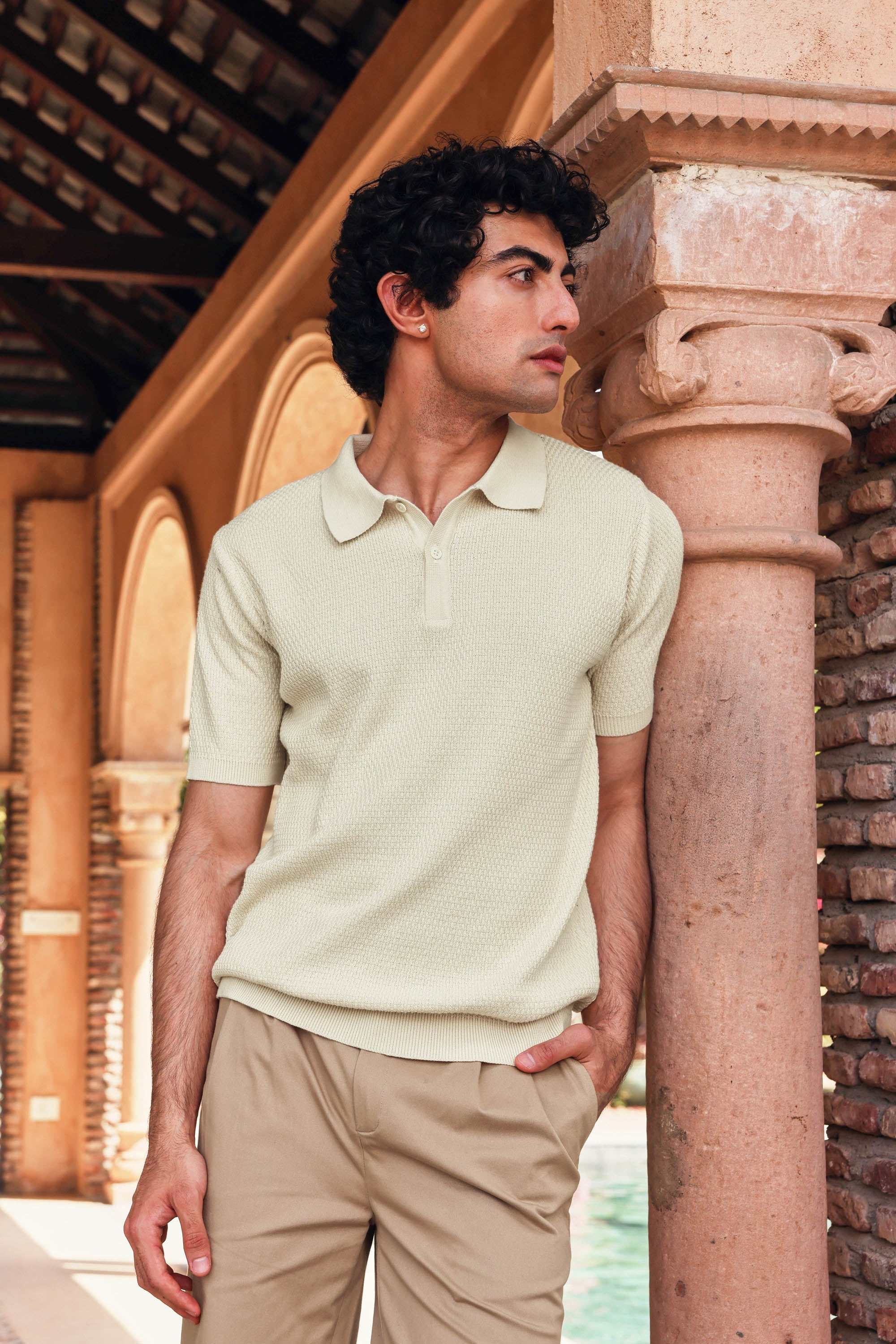 Flat Structure Polo Tee | PrimalGray at Broadway