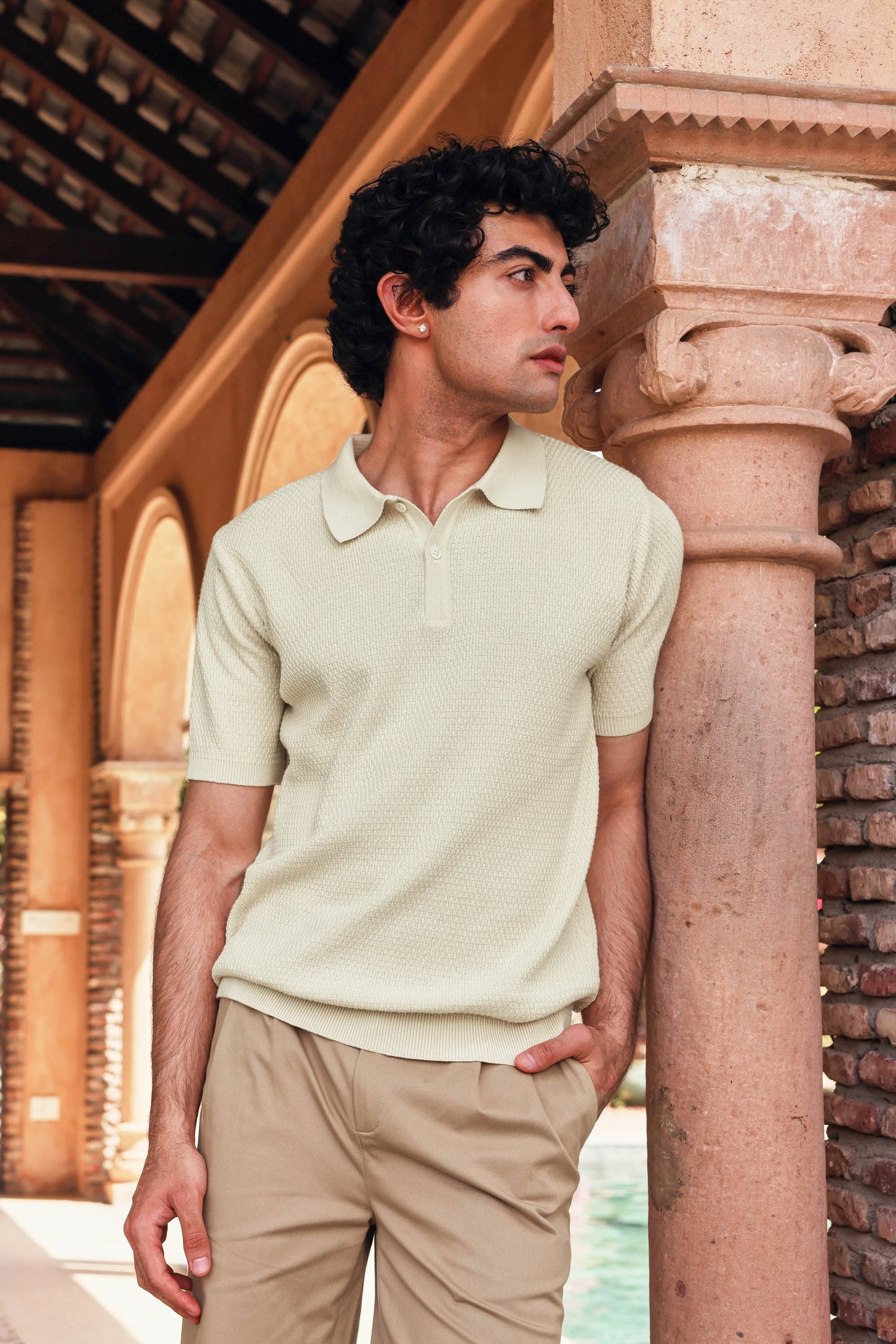 Flat Structure Polo Tee | PrimalGray at Broadway