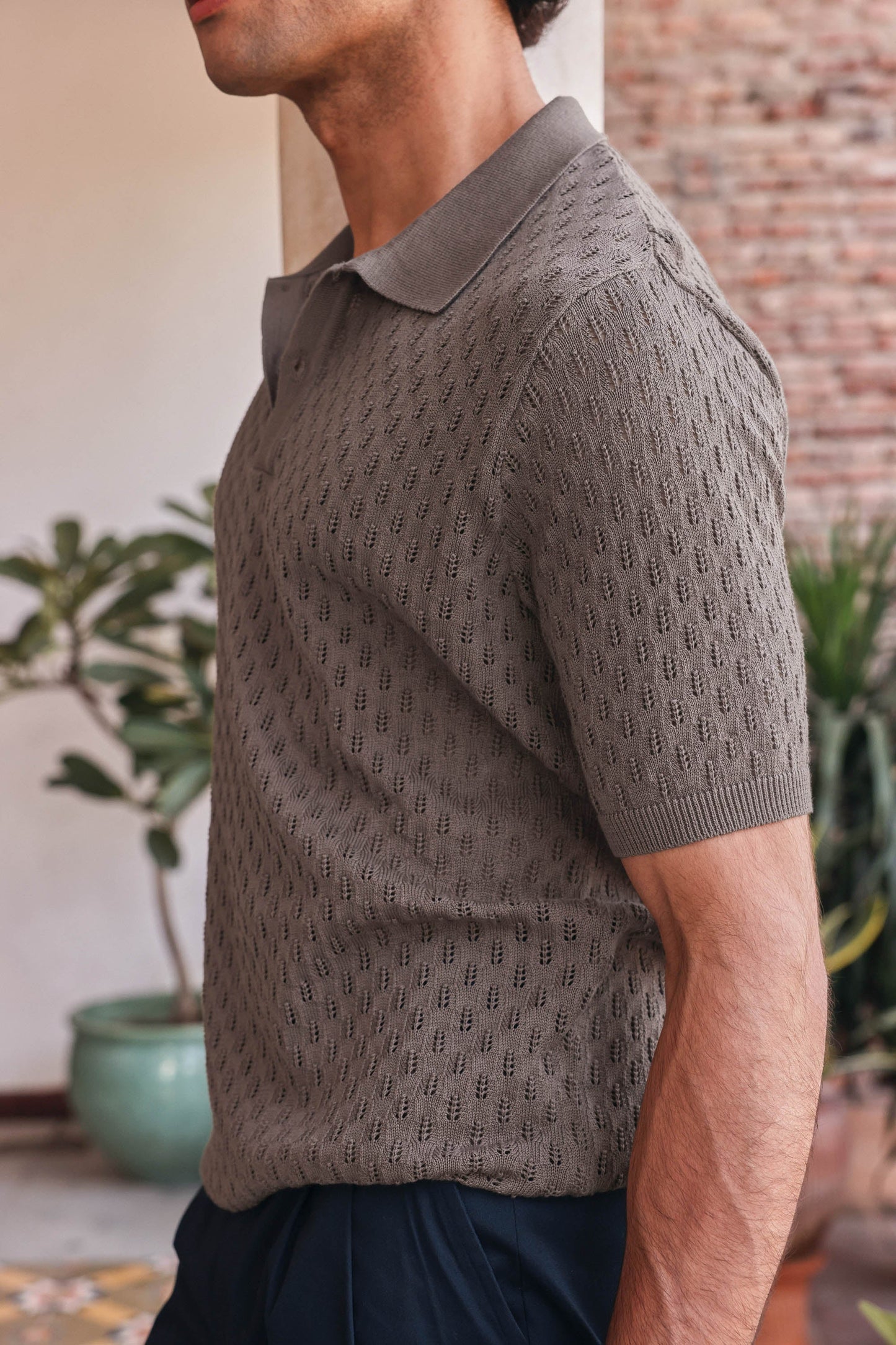 Air Knit Cotton Polo | PrimalGray at Broadway