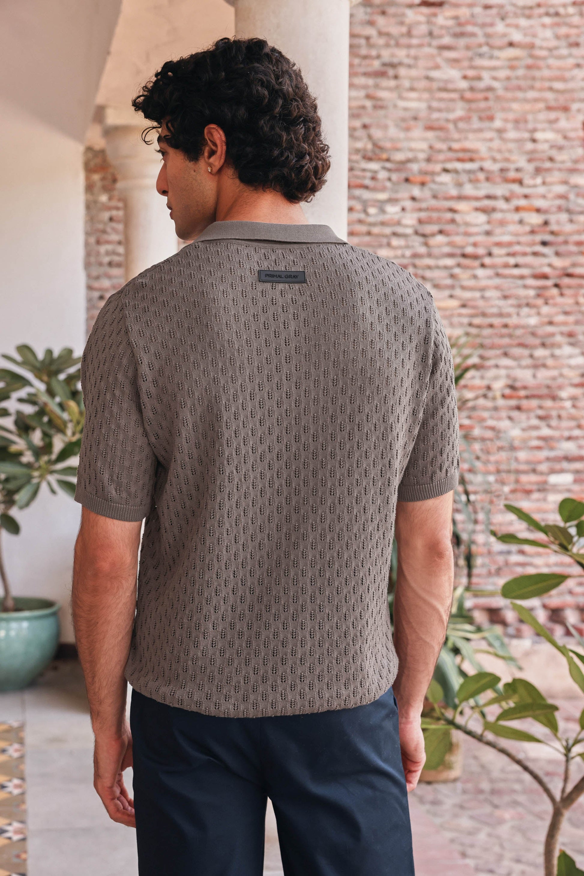 Air Knit Cotton Polo | PrimalGray at Broadway