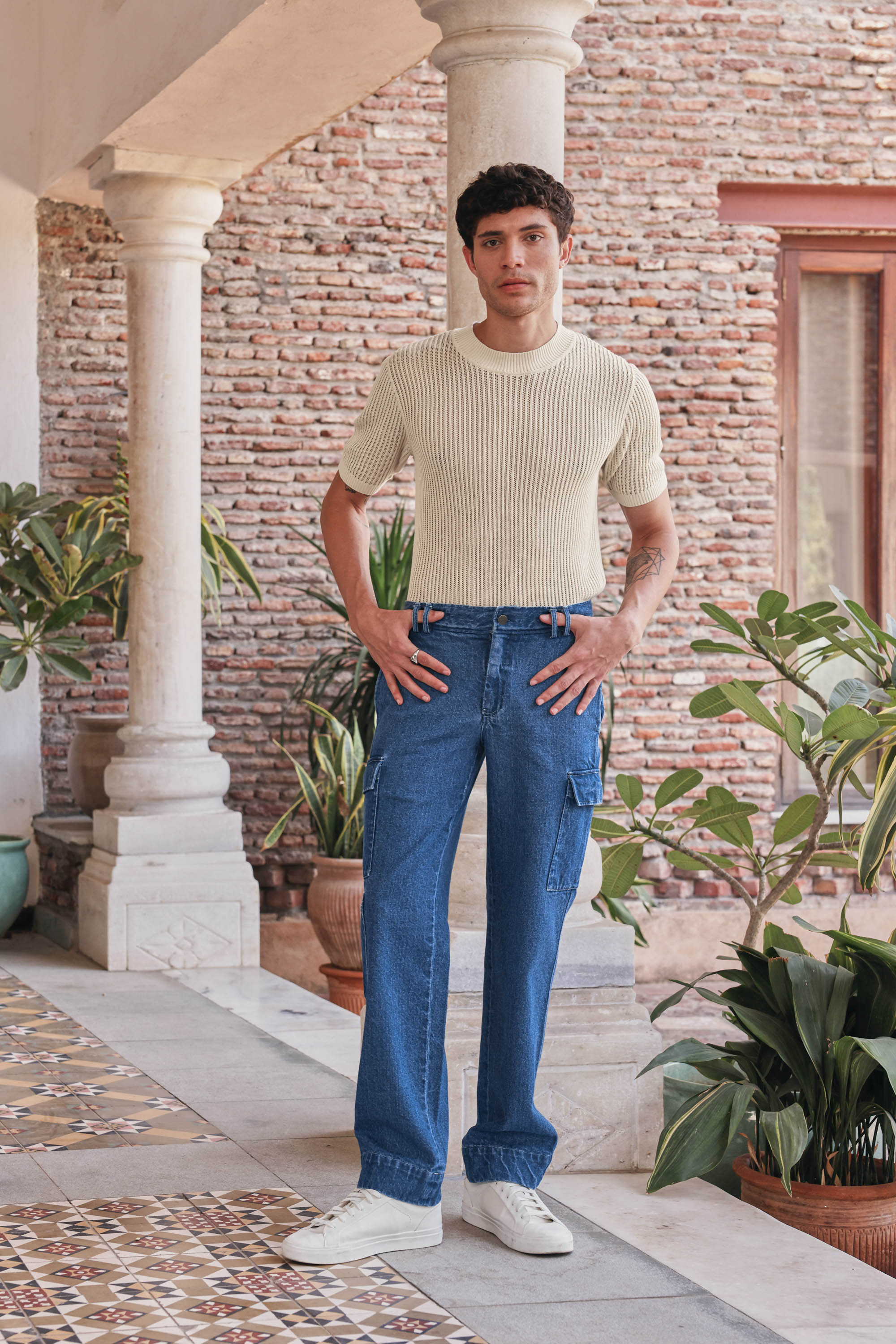 Denim Relaxed Fit Cargo Pant - Denim | PrimalGray at Broadway