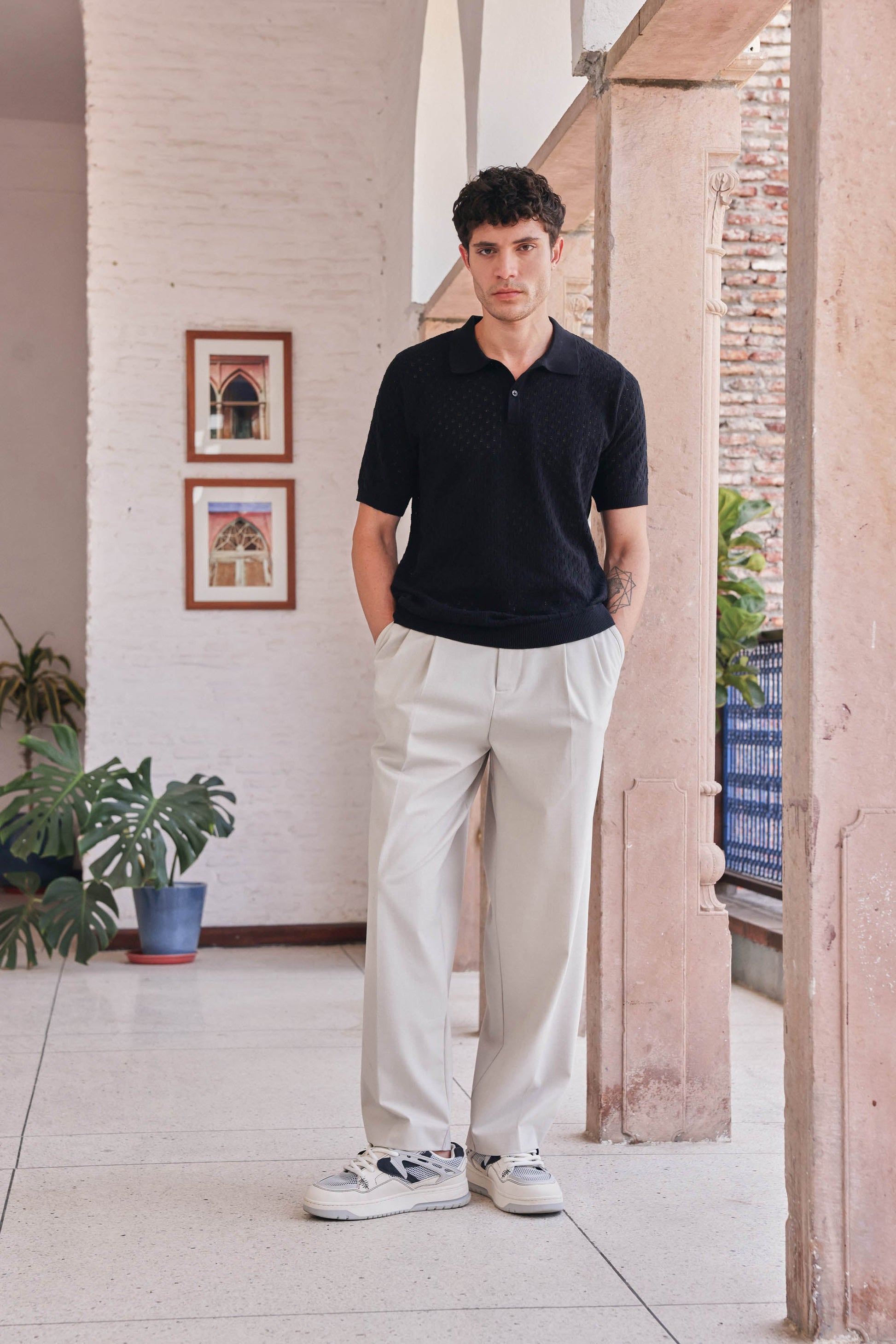 Air Knit Cotton Polo | PrimalGray at Broadway