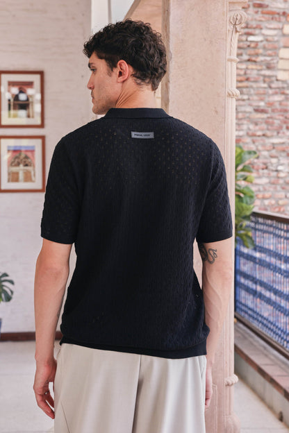Air Knit Cotton Polo | PrimalGray at Broadway
