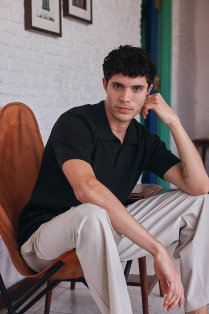 Air Knit Cotton Polo | PrimalGray at Broadway