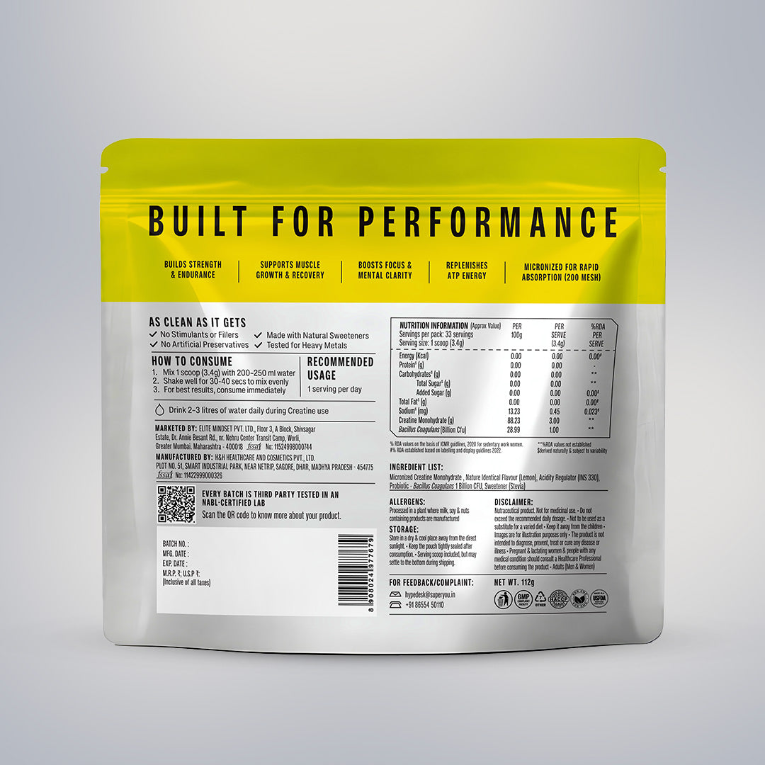 Creatine Monohydrate 112g - Zesty Lemon | SUPERYOU at Broadway