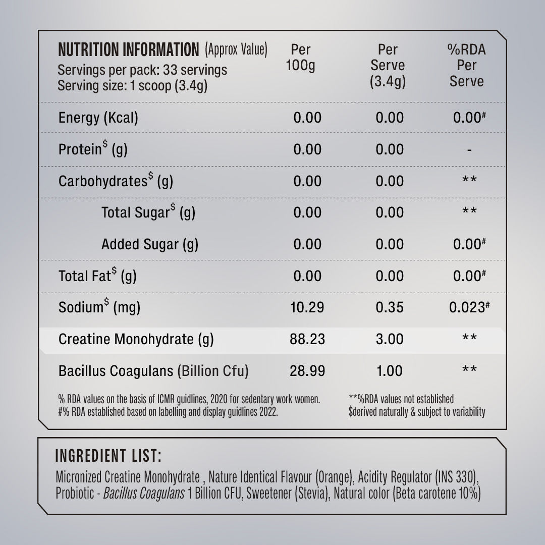 Creatine Monohydrate 112g - Orange Kick | SUPERYOU at Broadway