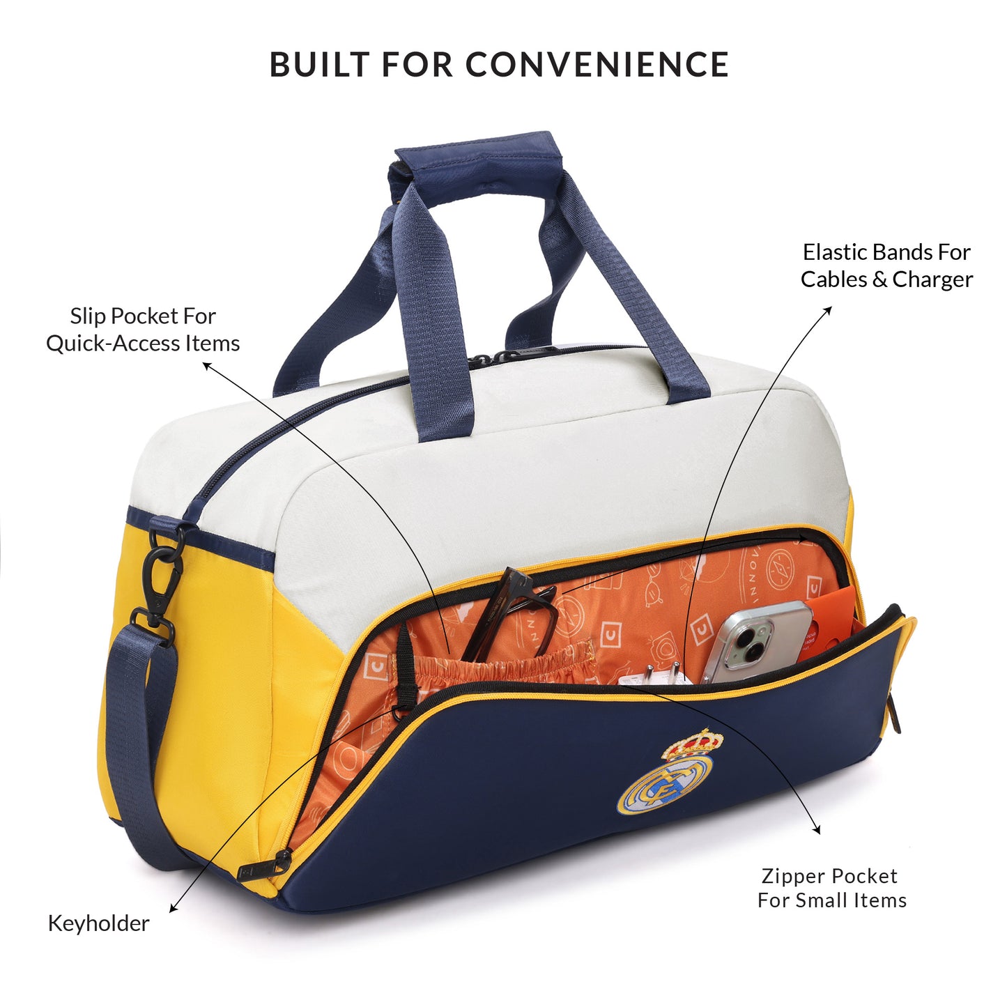 CARRIALL | REAL MADRID - Crest Travel Duffle Bag (Navy Blue)