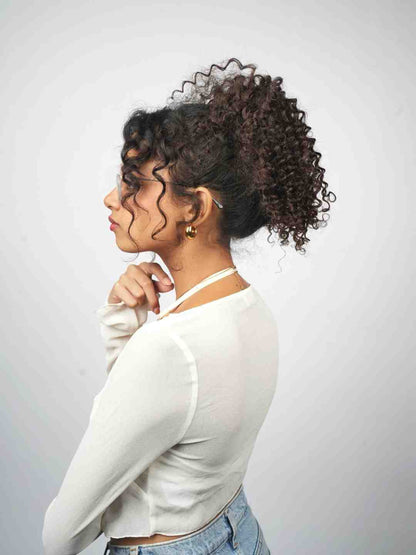 Curly Hair Topknot Extensions - Wrap Around