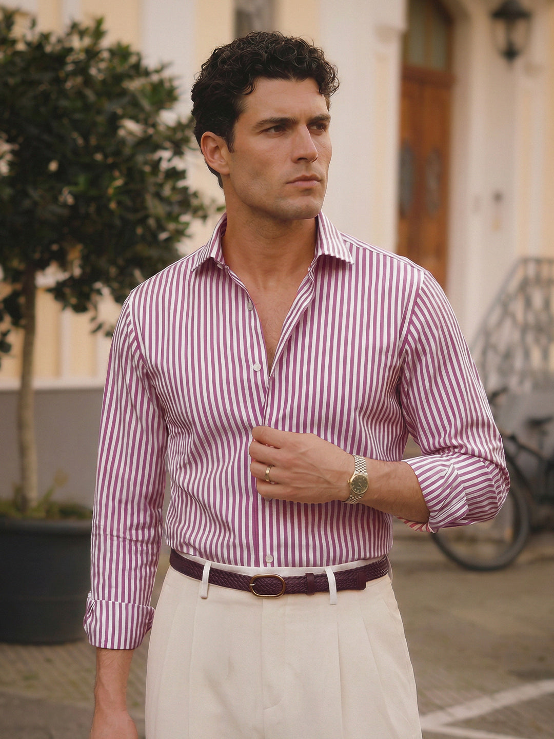 The Kingsley Stripes Ruby Dress Shirt
