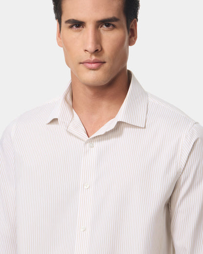 The Kingsley Stripes Cream Dress Shirt