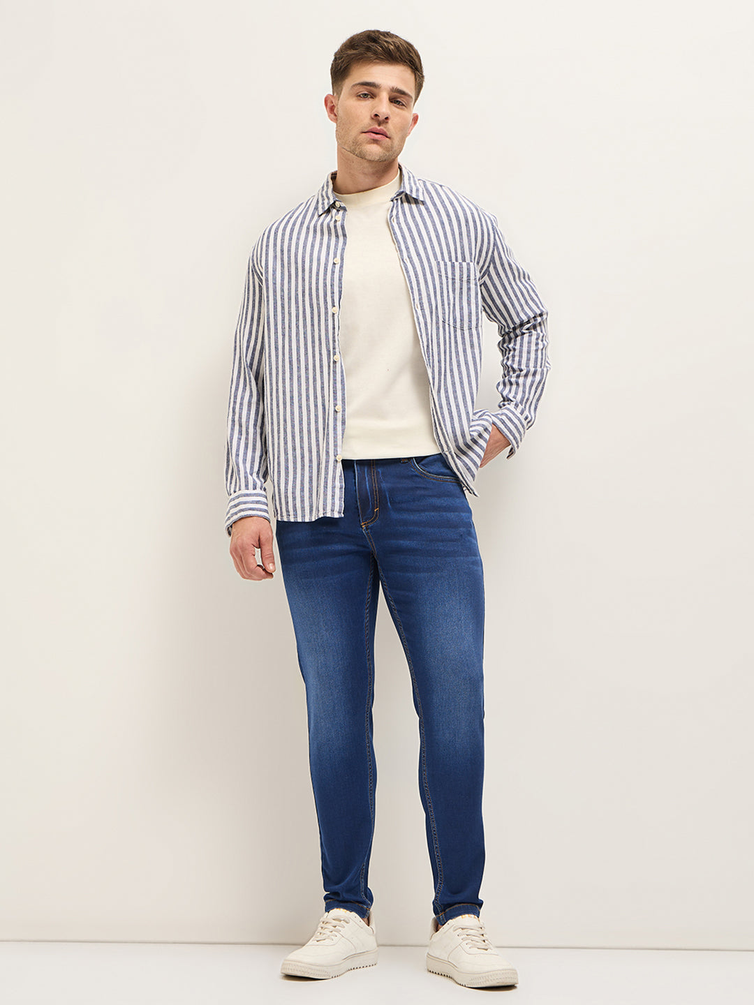 Men's Cotton Solid Skinny Fit Jean DBN-ADAME-MB