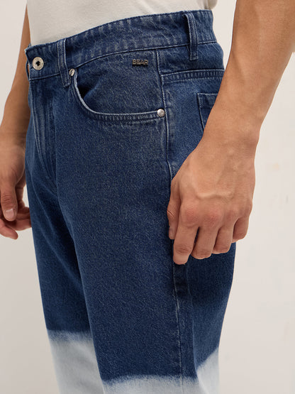 Men's Mid-Rise Dip-Dyed Straight Fit Jeans DBN-BOBILO-MB