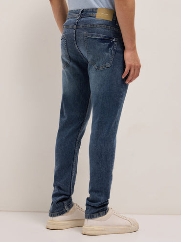 Men's Mid-Rise Slim Fit Lightly Distressed Jeans DBN-EMIL-MB