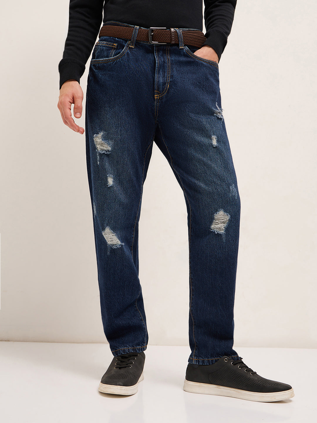 Men's Cotton Solid Relaxed Fit Jean DBN-KASASE-DB