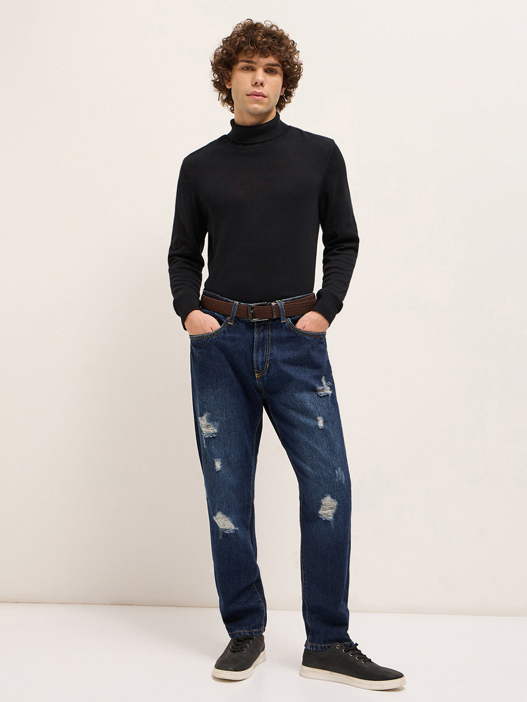Men's Cotton Solid Relaxed Fit Jean DBN-KASASE-DB
